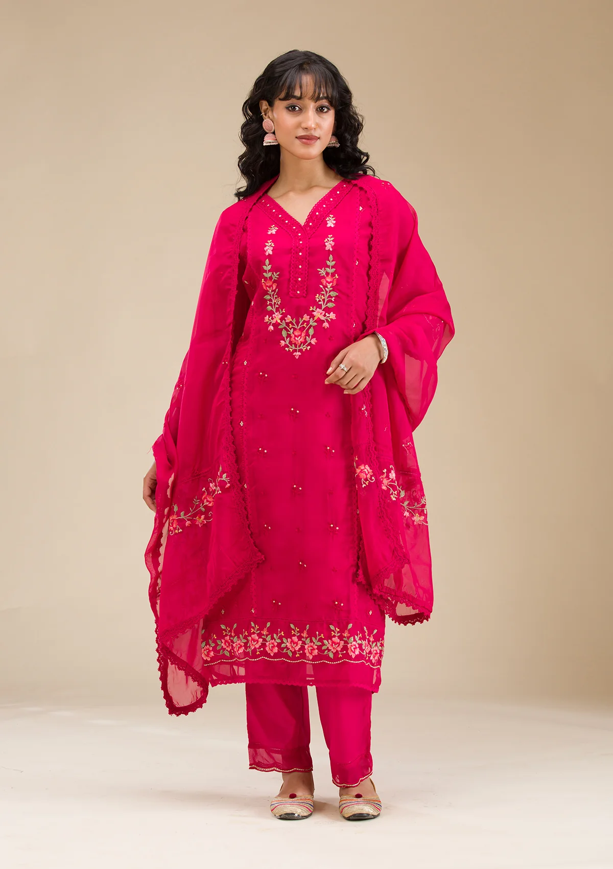 rani pink threadwork crepe readymade salwar suit rani pink threadwork crepe readymade salwar suit