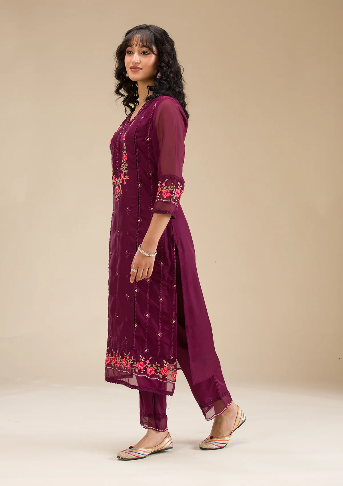 rani pink threadwork crepe readymade salwar suit rani pink threadwork crepe readymade salwar suit